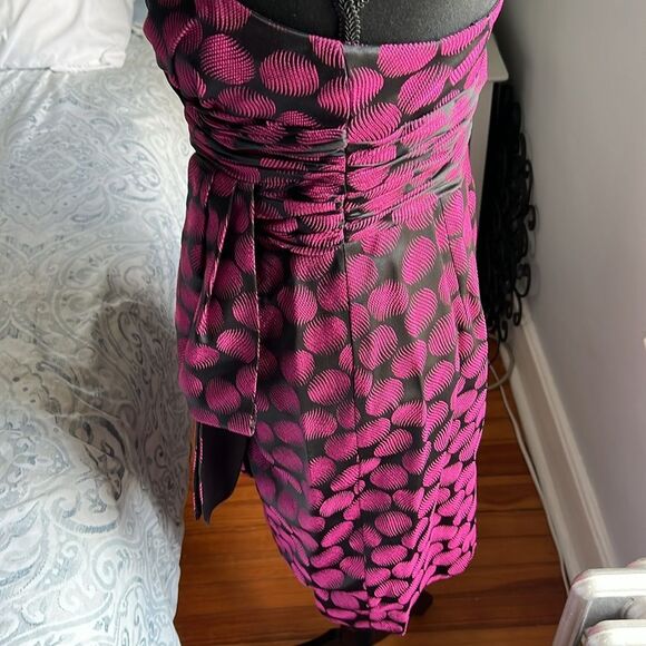 Jessica Simpson Women Gathered Strapless Sweetheart Mini Dress Black Purple Sz 8 - Picture 5 of 6